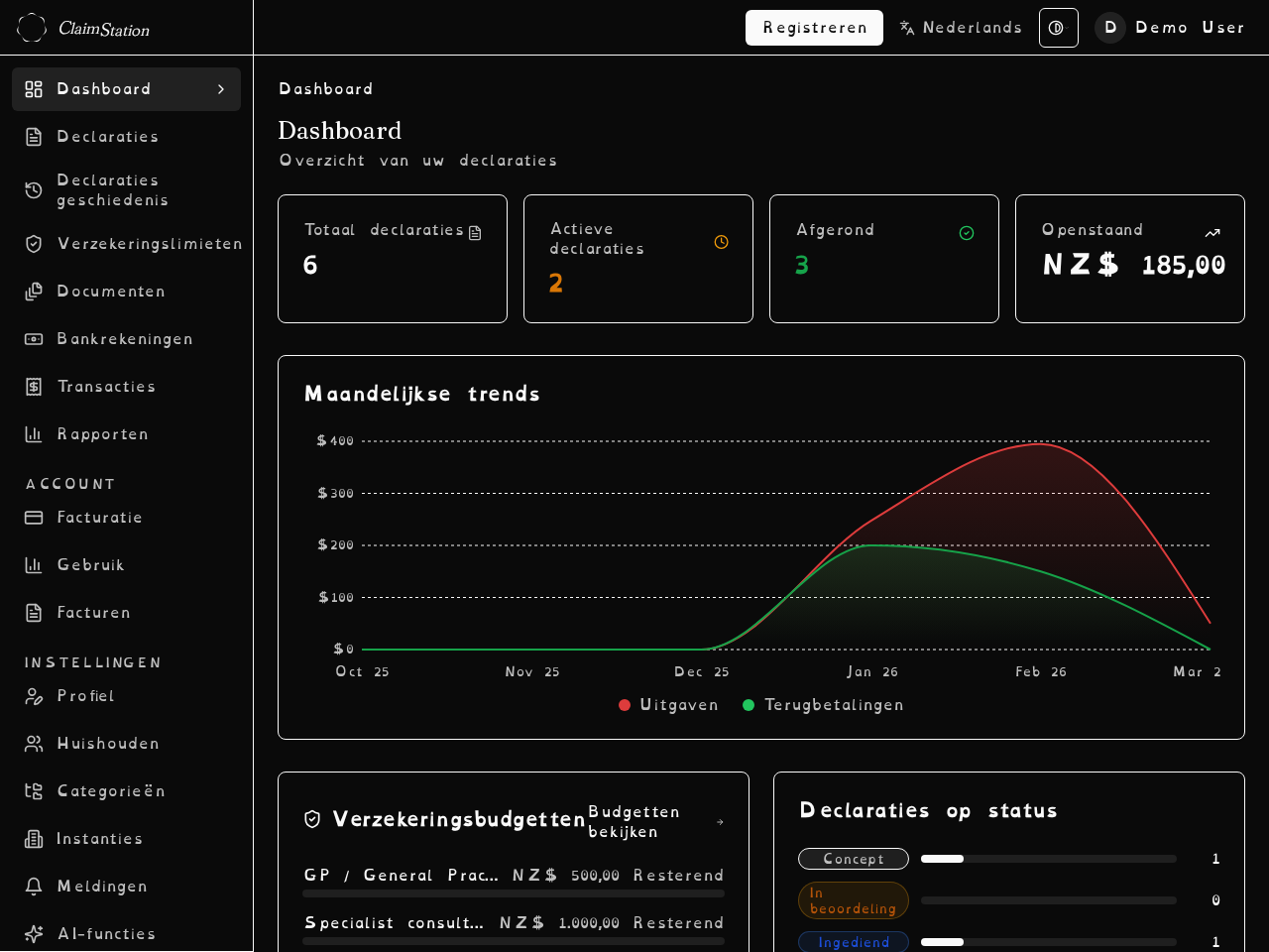 ClaimStation Dashboard (OpenDyslexic, High Contrast)
